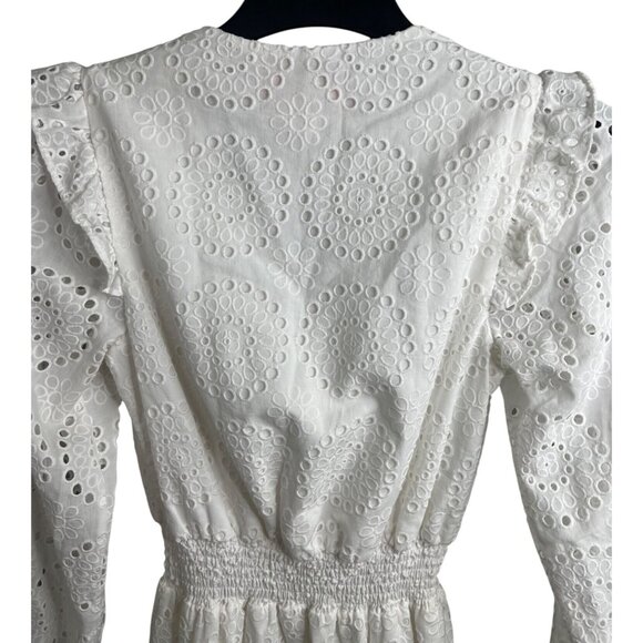 Lilly Pulitzer Taviana Eyelet Dress White Circle Bloom Resort Style Size 00 - Picture 16 of 16